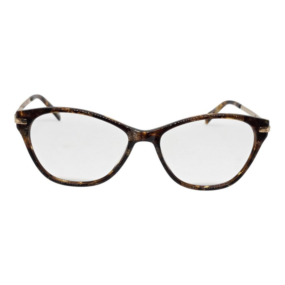 Laura Ashley Women's Tortoise Shell Eyeglasses Frames 54-16-140 Bwn Gold Cat Eye